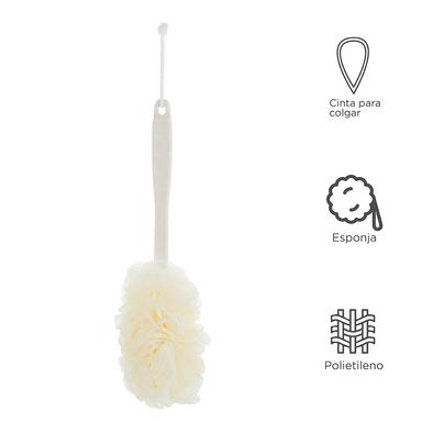 Esponja de baño con mango blanco 46*10cm - Miniso