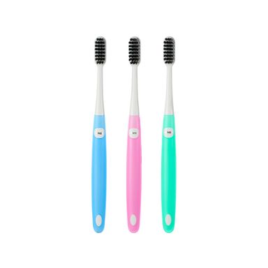 Paquete de cepillos dentales de cerdas suaves de carbón multicolor 3 pzas multicolor -  Miniso