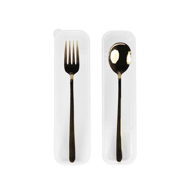 Set de cubiertos cuchara tenedor oro -  Miniso