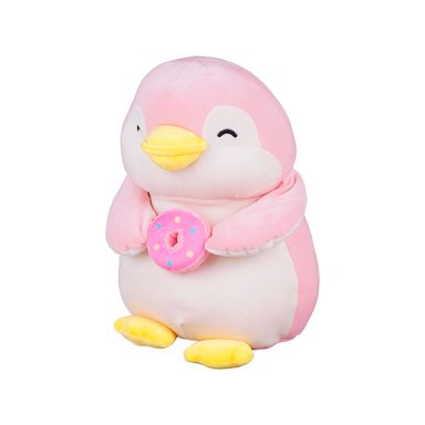 Peluche pingüino con dona rosa -  Miniso