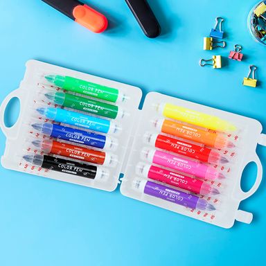 Paquete de plumones a base de agua con sello 72*6*12 cm 12 colores  -  Miniso