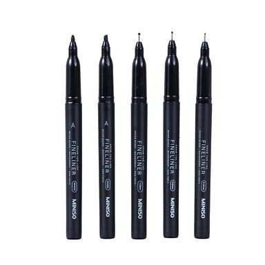 Set de lapiceros redondos de gel negro 5 pzas -  Miniso