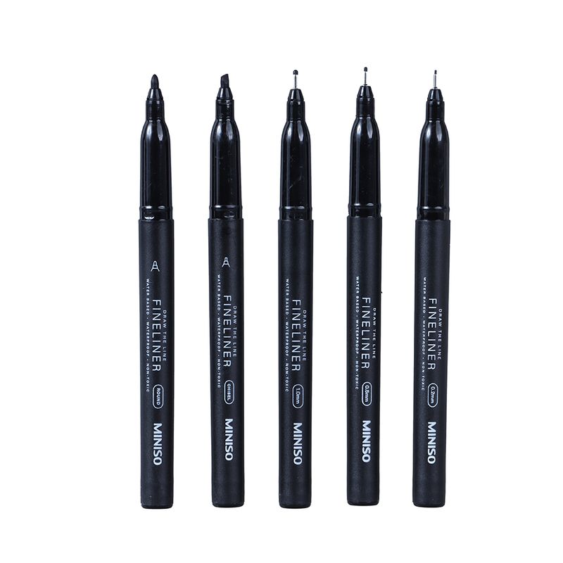 Set-de-lapiceros-redondos-de-gel-negro-5-pzas-Miniso-1-6855