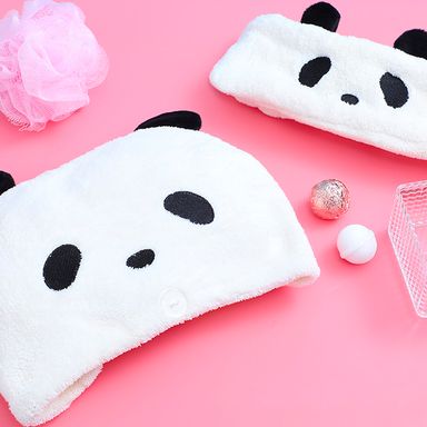 Toalla para cabello tipo gorra panda - Miniso