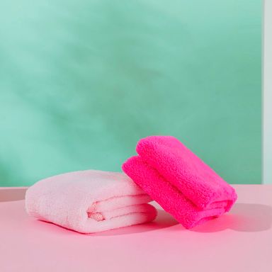 Toallas desmaquillantes rosa x 2 pzas -  Miniso