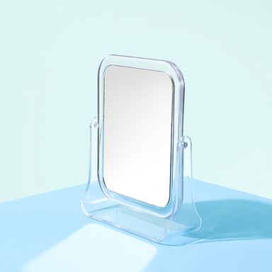 Espejo tipo vanity cuadrado de dos caras giratorio magnificación x2 -  Miniso