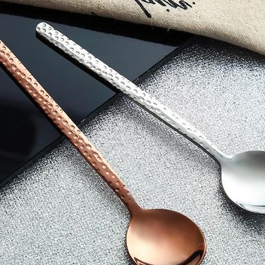 Cuchara de té antideslizante x 1 pza estilo europeo oro rosa -  Miniso