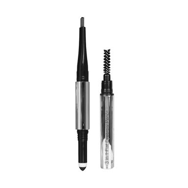 Lápiz delinador para cejas de punta plana 3 en 1 negro 05g -  Miniso