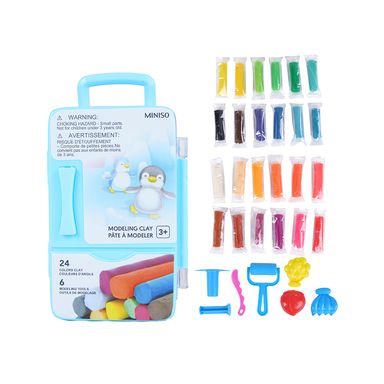 Caja de plastilina colores 24 pzs azul refrigerador - Miniso