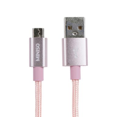 Cable de datos android 2.4a de carcasa de aluminio trenzado 1m oro rosa -  Miniso