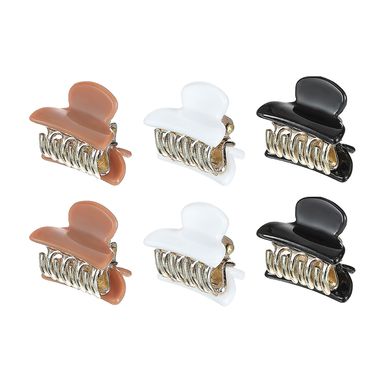 Pinza para cabello de garra color solido 2.5 cm 6pzs -  Miniso