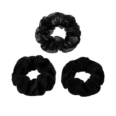 Paquete de ligas para el cabello grande pure color negro 3pzas -  Miniso