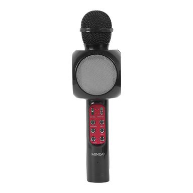 Micrófono de karaoke con parlante inalambrico con luces de colores modelo kg13 negro -  Miniso