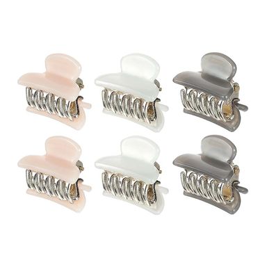 Pinza para cabello de garra color gelatina 2.5 cm 6pzs -  Miniso