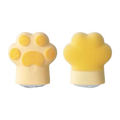 Limpiador facial en presentacion de pata de gato de silicón amarillo - Miniso