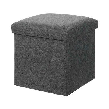 Taburete de almacenamiento cuadrado de lino gris 30 cm - Miniso