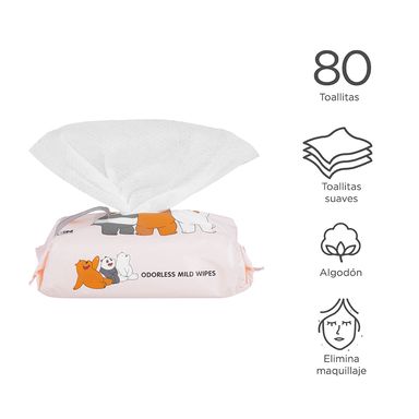 Toallas húmedas 80 pzas  -  We Bare Bears