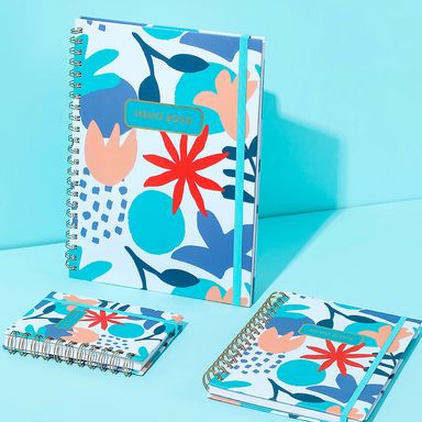 Libreta con espiral A6 dazzling world banda azul claro 90 hojas -  Miniso