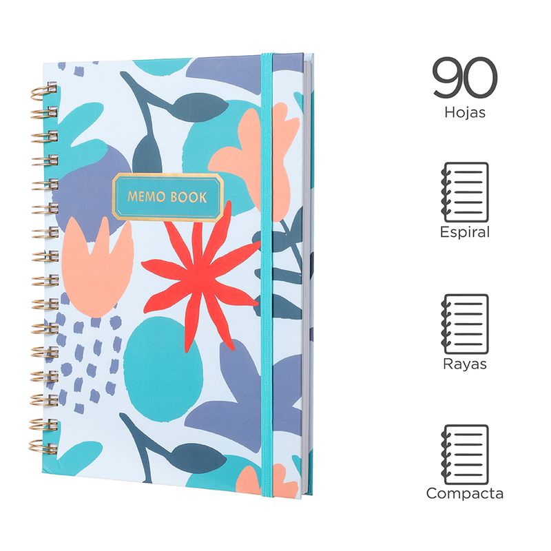 Libreta-con-espiral-A6-dazzling-world-banda-azul-claro-90-hojas-Miniso-3-6891