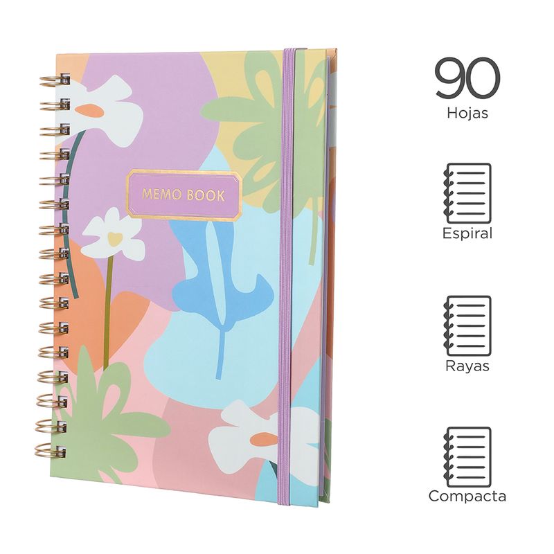 Libreta-con-espiral-A5-dazzling-world-banda-morada-100-hojas-Miniso-3-6893