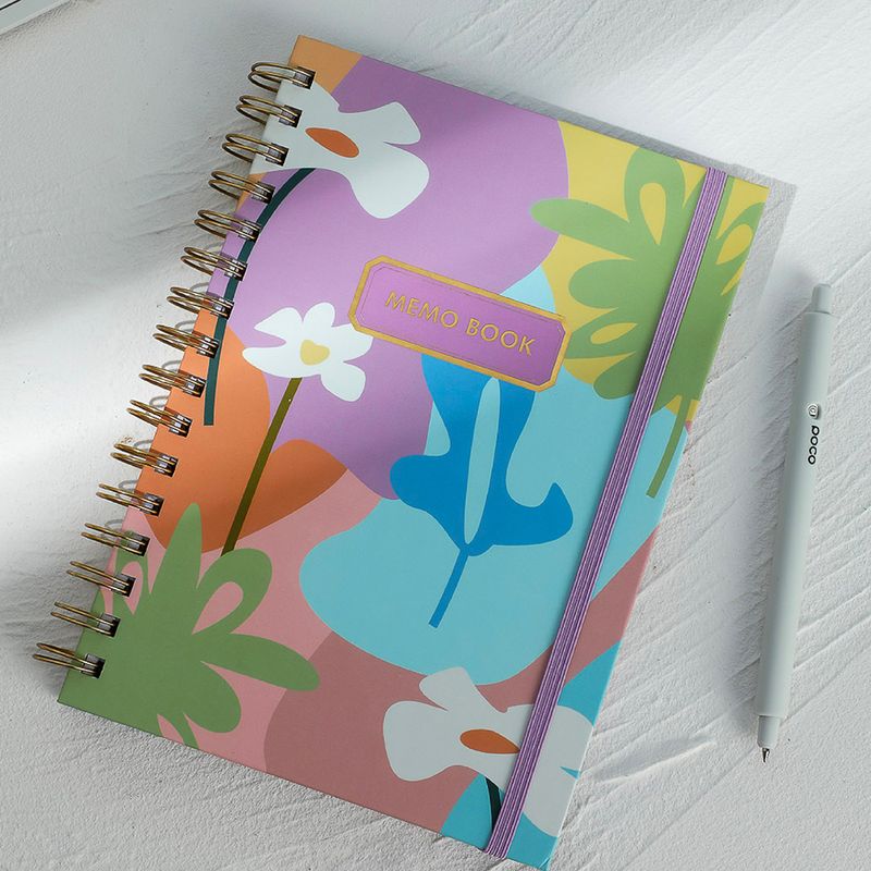 Libreta-con-espiral-A5-dazzling-world-banda-morada-100-hojas-Miniso-5-6893