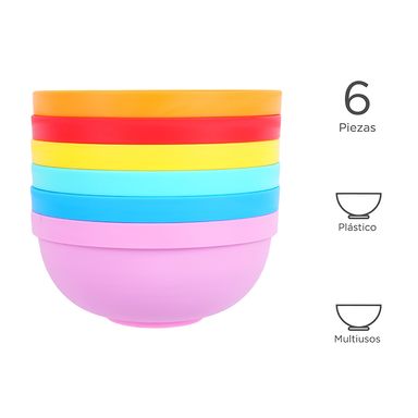 Set de bowls portátil colorido 6 pzas -  Miniso