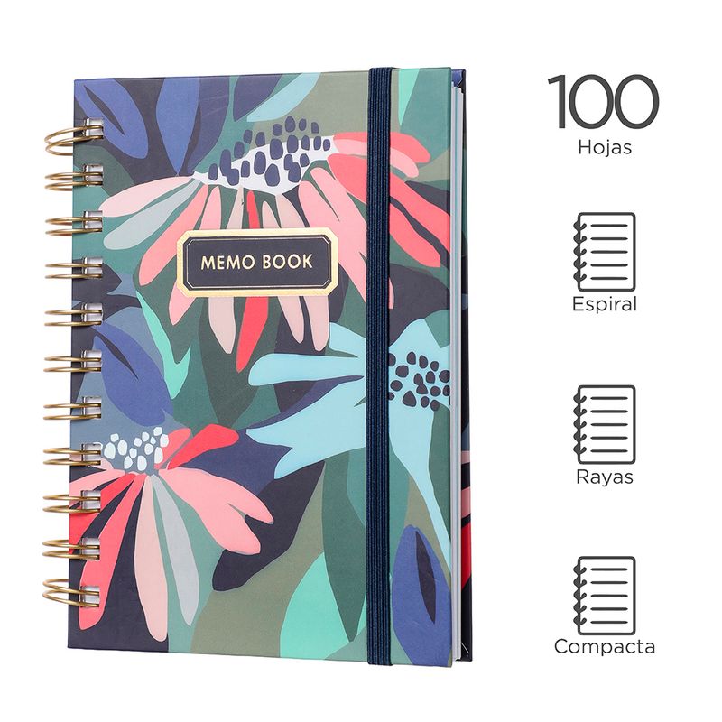 Libreta-con-espiral-A5-dazzling-world-banda-azul-obscuro-100-hojas-Miniso-3-6895