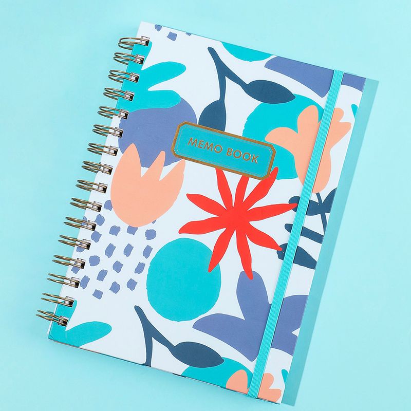 Libreta-con-espiral-A6-dazzling-world-banda-azul-claro-90-hojas-Miniso-6-6891