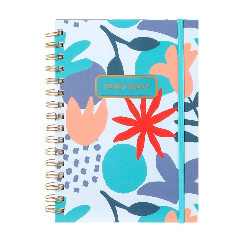 Libreta-con-espiral-A6-dazzling-world-banda-azul-claro-90-hojas-Miniso-1-6891