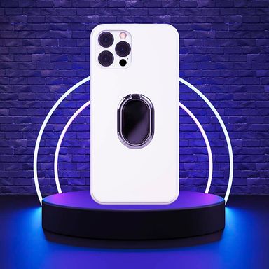 Soporte de anillo de metal de telefono brillante plateado -  Miniso