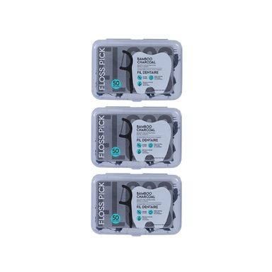 Paquete de palillos finos y suaves de carbón y bambu para limpieza dental 150 pzs - Miniso