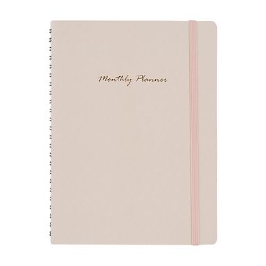 Cuaderno de espiral con plan mensual rosa 80 hojas -  Miniso