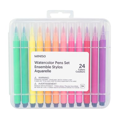 Paquete de marcadores lavable con punta suave 24 colores -  Miniso