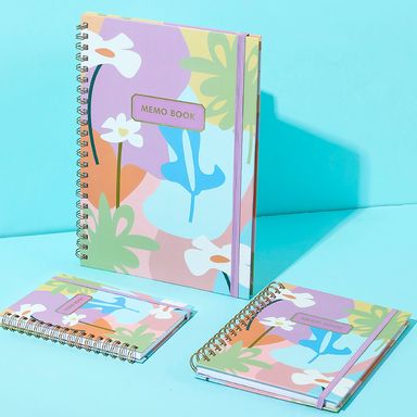 Libreta con espiral A6 dazzling world banda morada 90 hojas -  Miniso