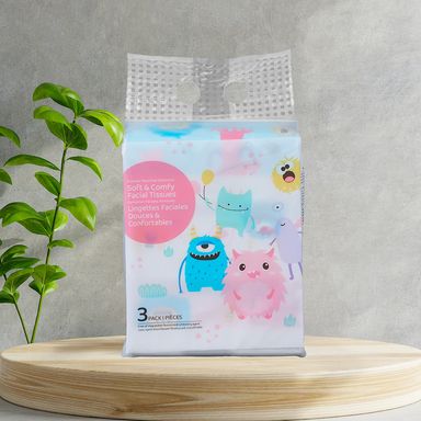 Pañuelos faciales suaves y cómodos (paquete de 3) miniso monster paradise collection  -  Miniso