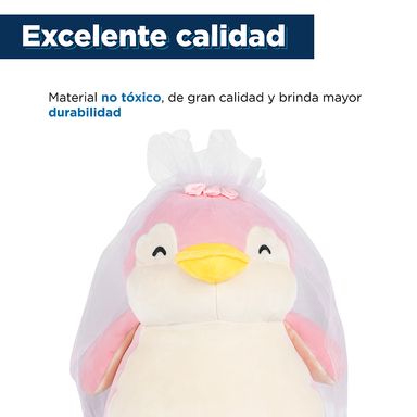 Peluche de pingüino rosa grande - Miniso