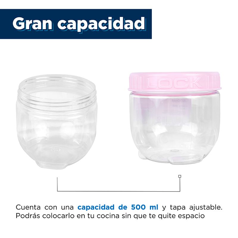 Tarro-de-almacenamiento-con-tapa-500-ml-rosa-Miniso-4-3786