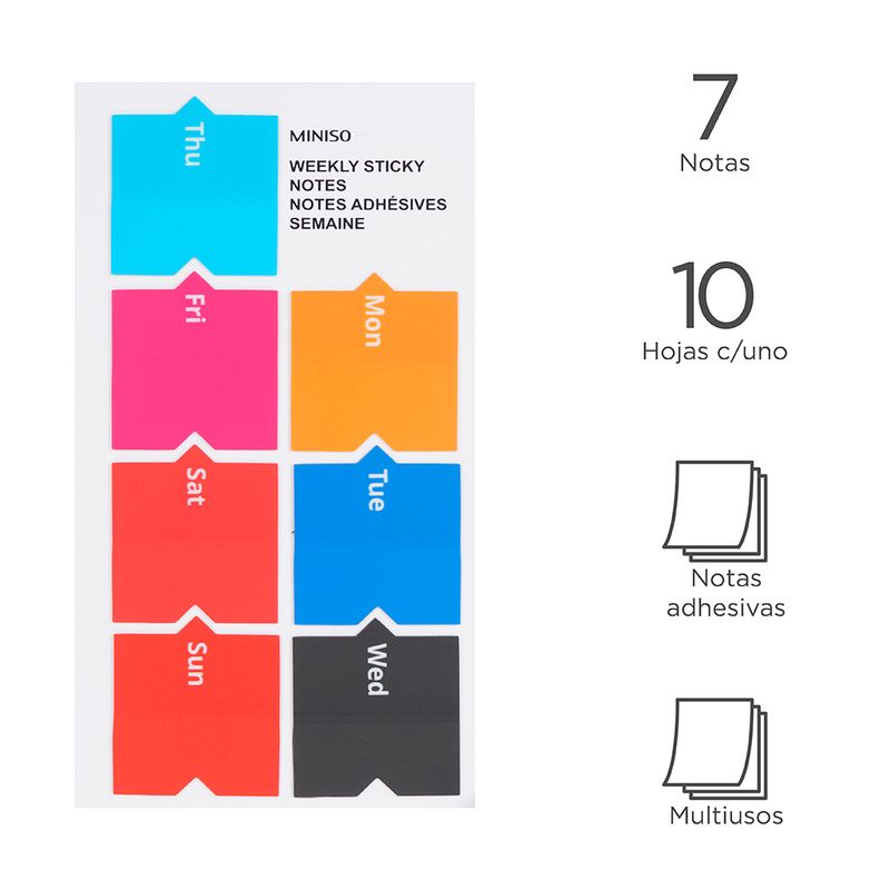 Notas-adhesivas-semanales-siete-colores-Miniso-3-3510
