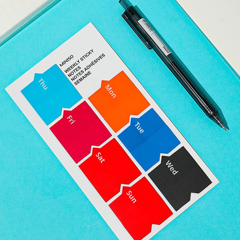 Notas-adhesivas-semanales-siete-colores-Miniso-5-3510