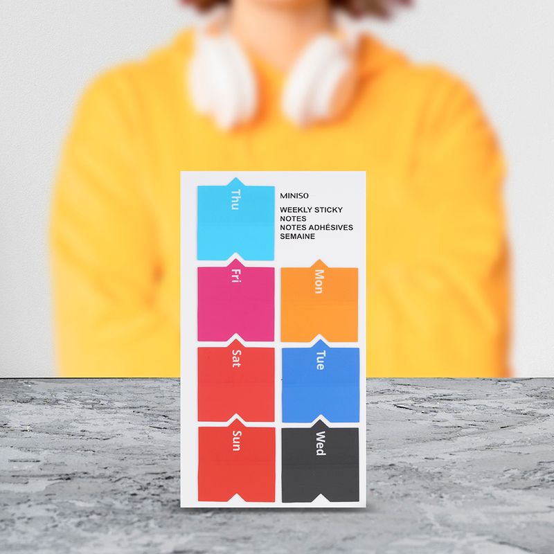 Notas-adhesivas-semanales-siete-colores-Miniso-6-3510