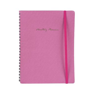 Cuaderno de espiral con plan mensual fucsia 80 hojas -  Miniso