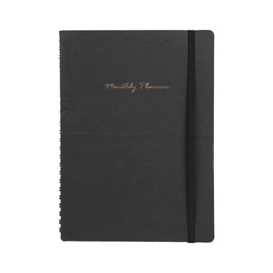 Cuaderno de espiral con plan mensual negro 80 hojas -  Miniso