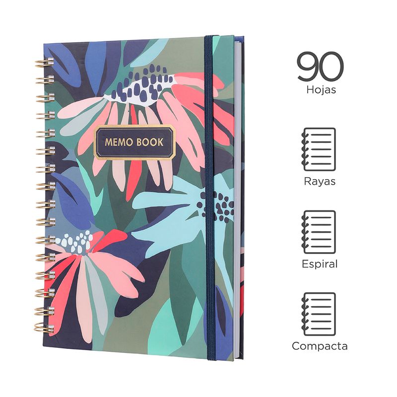 Libreta-con-espiral-A6-dazzling-world-banda-azul-obscuro-90-hojas-Miniso-3-6892