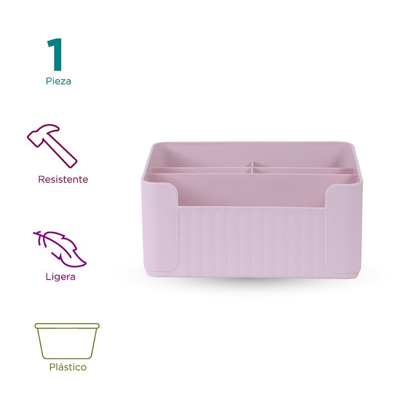 Organizador-de-almacenamiento-para-escritorio-con-secciones-divididas-rosa-18-5-16-10cm-Miniso-3-10450