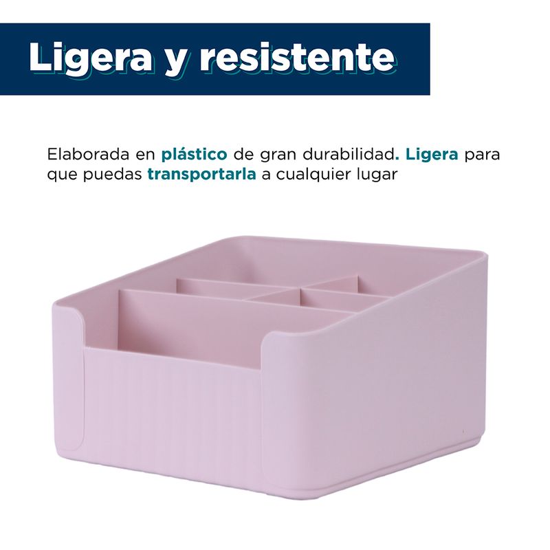 Organizador-de-almacenamiento-para-escritorio-con-secciones-divididas-rosa-18-5-16-10cm-Miniso-4-10450