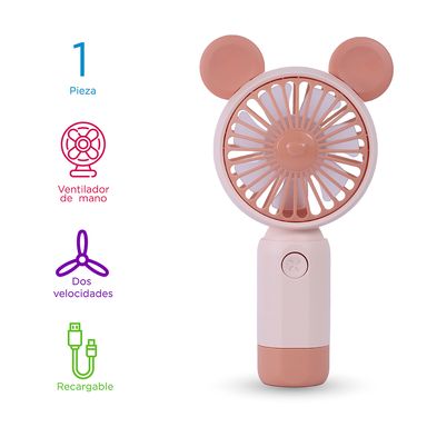 Mini ventilador de mano 500 mah con orejitas de oso - Miniso