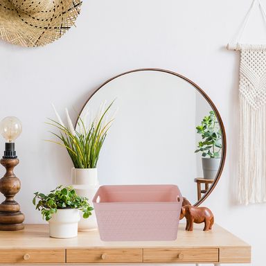 Organizador de plastico de la serie morandi color S rosa 21.5x14.8x10.5cm -  Miniso