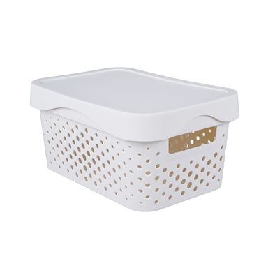 Organizador de plastico minimalista con tapa 25.8x18x12.3cm -  Miniso