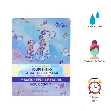 Mascarilla facial nutritiva (azul) unicorn hug collection  -  Miniso