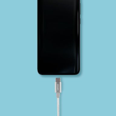 Cable de datos tipo c trenzado carcasa de aluminio 2m 3a plateado -  Miniso